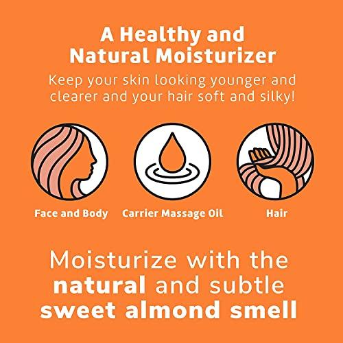 De La Cruz De La Cruz Sweet Almond Oil - Expeller Pressed Almond Oil for Skin and Hair 8 FL. OZ. (236 mL)