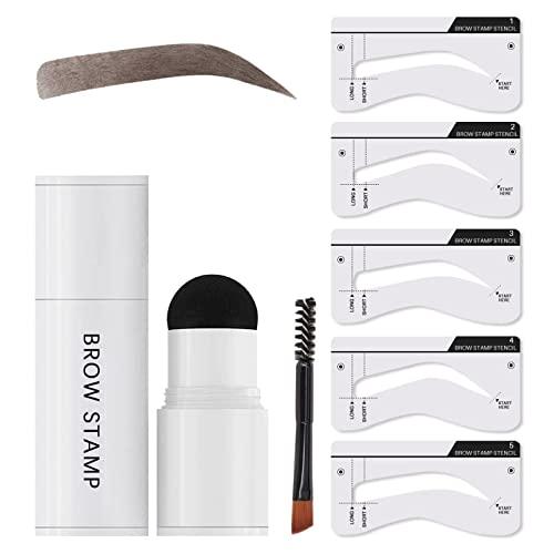 HSKIE Eyebrow Stamp Stencil Kit Brow Stamp And Shaping Kit One Step Brow Stamp Kit Waterproof Eyebrow Stamp On Eyebrows (Bruette)