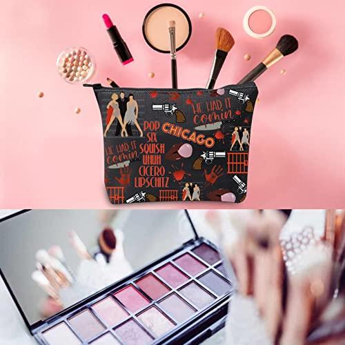 WCGXKO WCGXKO Musical Gift Chicago Musical Inspired Gift Six Squish Uh Uh Cicero Lipschitz Zipper Pouch Cosmetic Bag (Chicago Music)