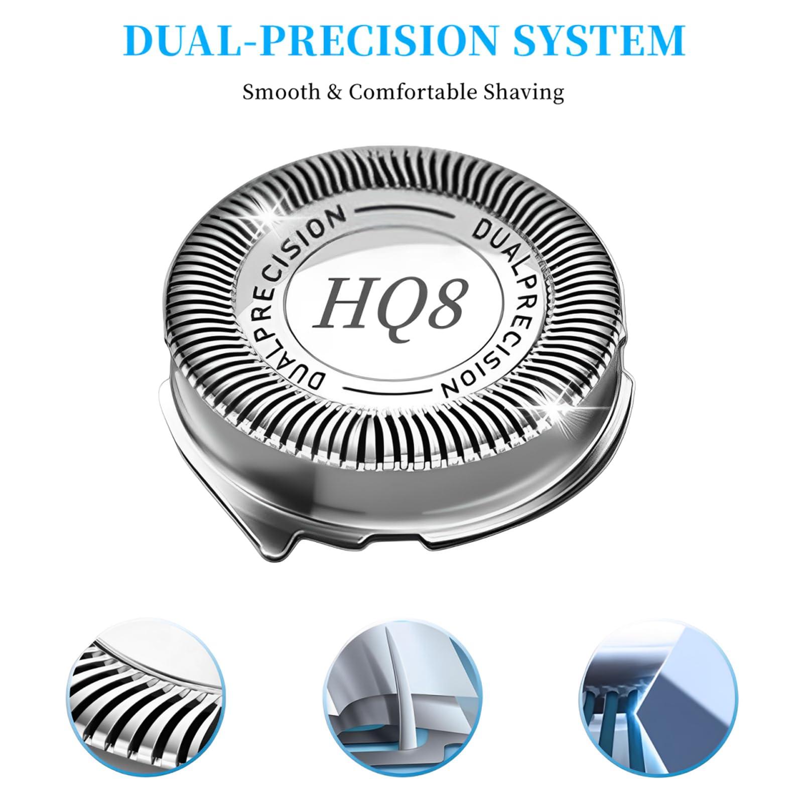 Midnt HQ8 Replacement Heads for Philips Norelco Aquatec Shavers PT720 PT730 AT810 AT815 AT830 AT880,HQ8 Blades,6pcs.