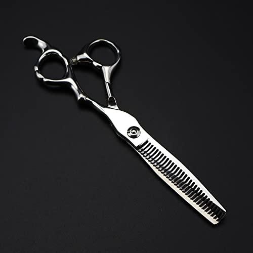 PPONE Professional Hair Cutting Shears, 6inch Professional Japan 440c steel scissor Silver hair scissors cutting barber tools haircut thinning shears hairdresser scissors (Color : Set with bag)
