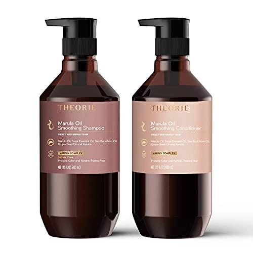 Theorie Theorie Smoothing Shampoo - Frizz Control with Marula, Sea Buckthorn & Grape Seed Oils, Sulfate-Free, Gluten-Free, All Hair Types, 800 ML