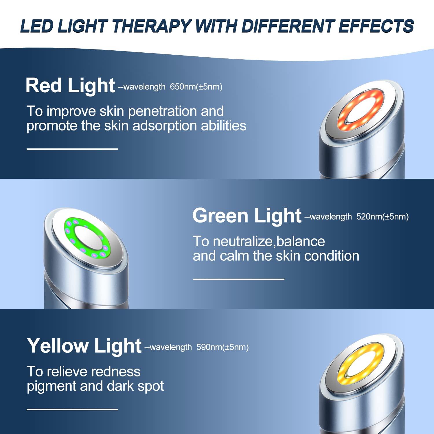MiSMON MiSMON High Frequency Facial Machines, 4 in 1 Facial Massager Micro-Current Light Therapy Device for Face