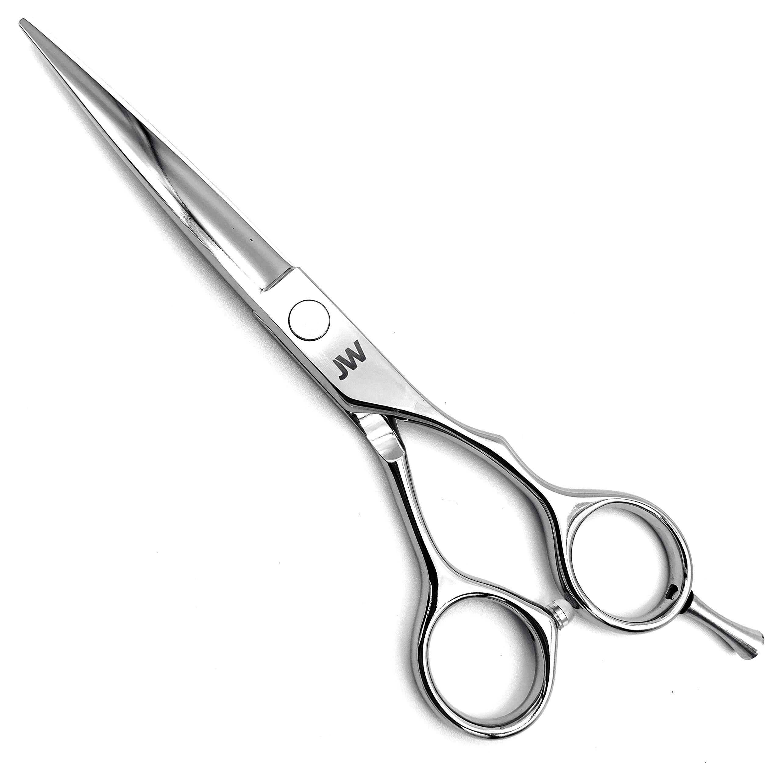 JW Shears JW CT Series - Barber Hair Cutting Scissors/Shears - with Fine Adjustment Tension Screw - Stainless Steel W/Thinner & Comb Case (5.25)