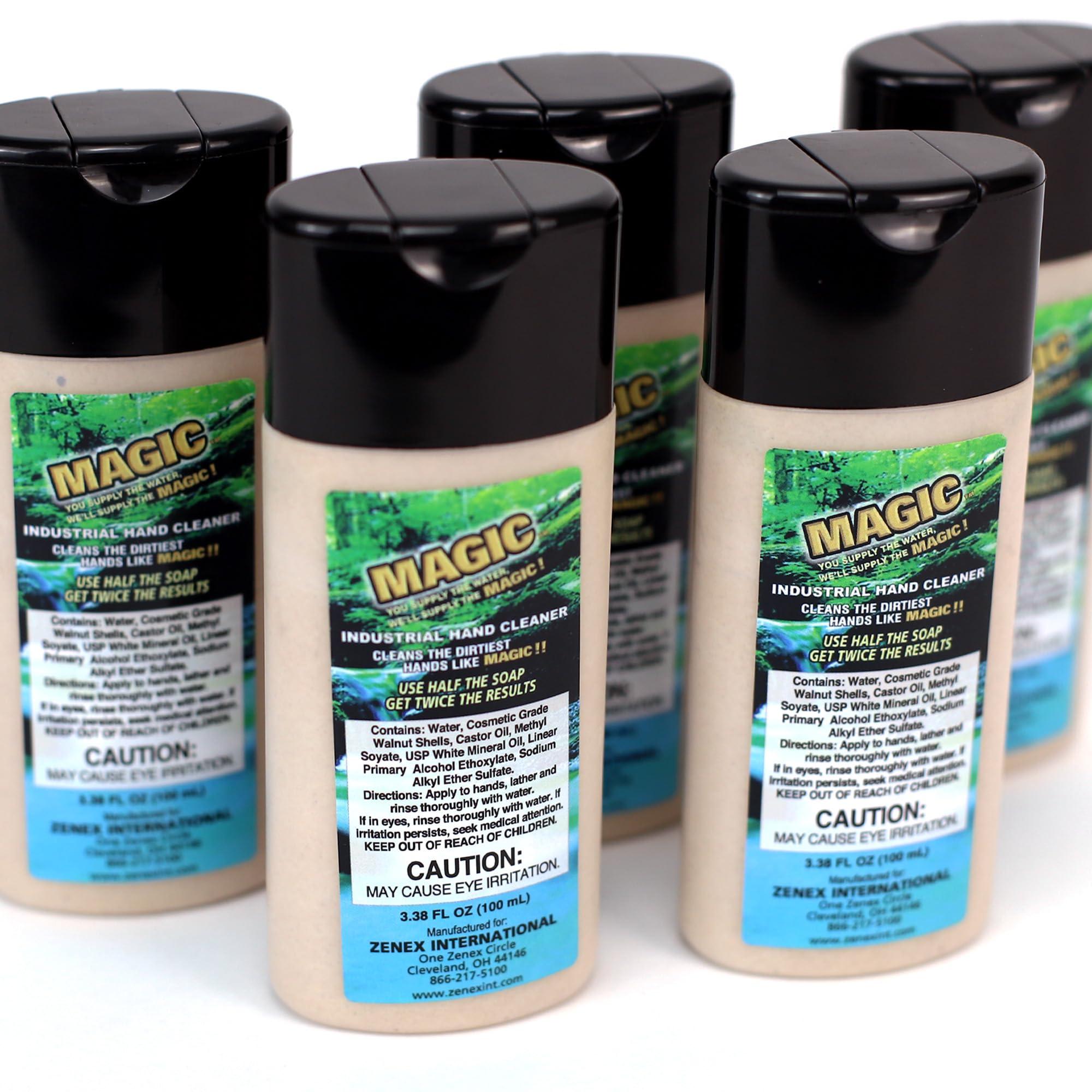 Zenex Zenex Magic Hand Soap - Industrial Hand Cleaner for Auto Mechanics | Shop Soap | Walnut Shell Scrubbers to Remove Grease, Oil, Ink & Paint | Moisturizing Ingredients | 100 ml (5 Pack)