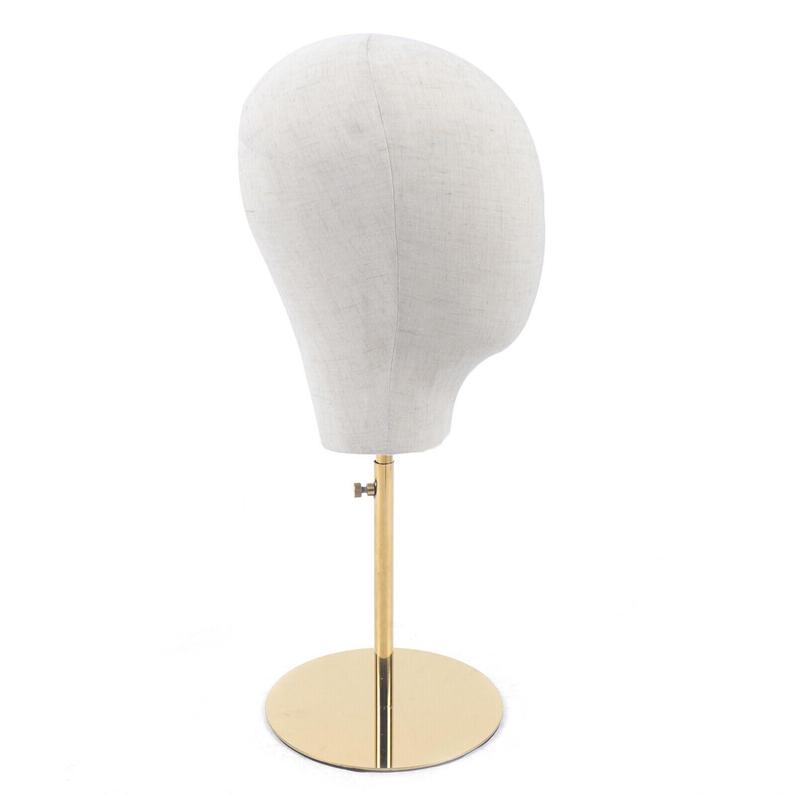 LYNICESHOP LYNICESHOP Hat Display Mannequin Head, Adjustable Display Stand Caps Wig Hats Display Holder Head Mannequin Stand Gold