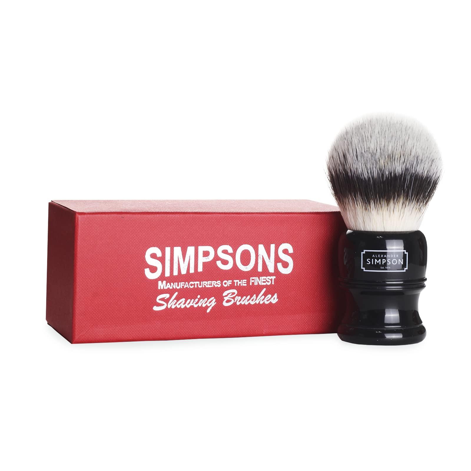 Simpson Shaving Brushes Alexander Simpson Trafalgar Synthetic Shaving Brush - Simpson Shaving Brushes - Faux Ivory Handle (T3 Ebony)