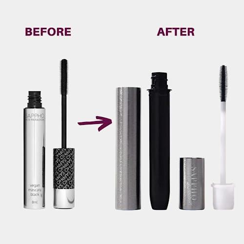 Sappho Organics SAPPHO New Paradigm - Maximum Intensity Refillable Mascara | Clean, Vegan, Cruelty-Free Makeup (Black, 3 fl oz | 8 ml)