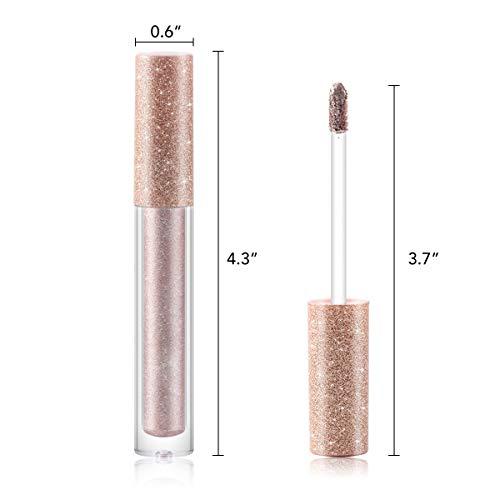 Aooba 4 Colors Glitter Liquid Eyeshadow, Makeup Metals Glitter Gloss for Eyes Shimmer Eyeliners Waterproof Long Lasting Sparkling Eye Shadow Set