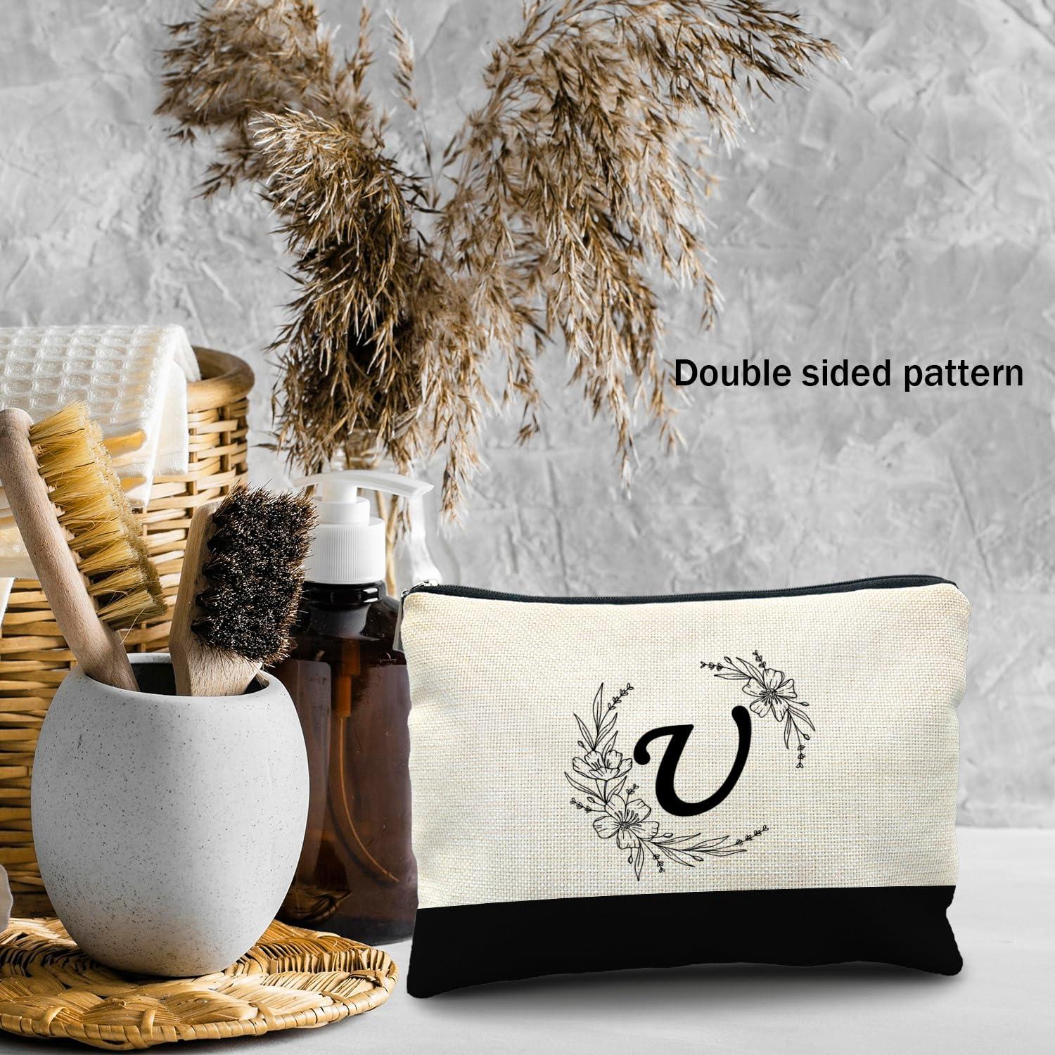 Likjad Likjad Bride Bridesmaid Cosmetic bag,personalized makeup bag,Initial Monogram Personalized makeup bag,bridesmaid gifts,personalized gifts,make up bag,monogrammed gifts for womenU