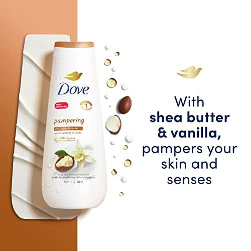 Dove Dove Body Wash 4 Count Pampering Shea Butter & Vanilla for Renewed, Healthy-Looking Skin Gentle Skin Cleanser with 24hr Renewing MicroMoisture 20 oz