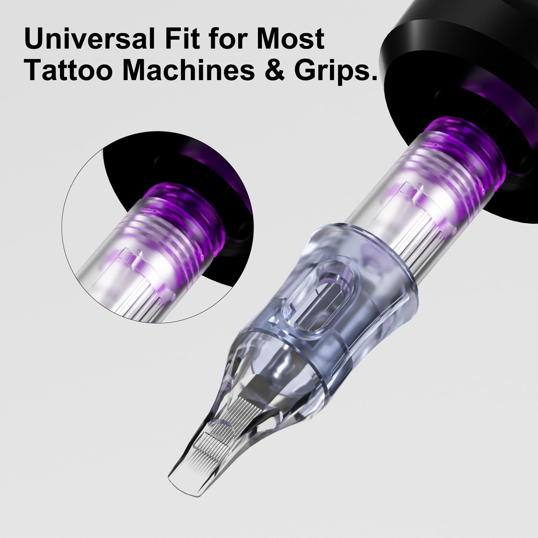 BRONC BRONC 50PCS Tattoo Cartridge Needles 1201RL - 1RL #12 Standard 0.35mm 1 Round Liner Disposable Tattoo Needles for Rotary Tattoo Machines