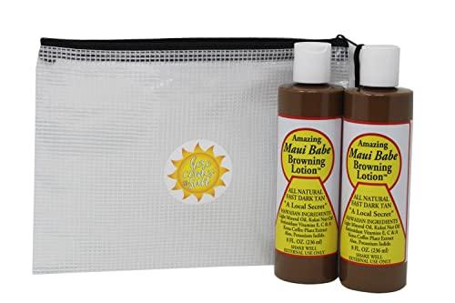 Maui Babe Tanning Maui Babe Tanning, Maui Babe Browning Lotion Pack Of 2! Infused With Skin Nourishing Ingredients! All Natural Fast Dark Tan! Promote A Deep, Dark And Long Lasting Tan!