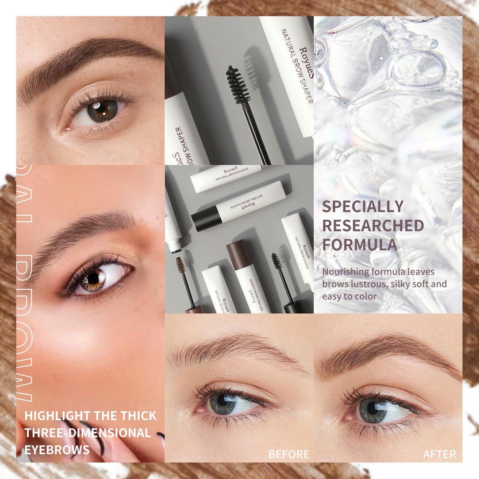 AKARY AKARY Eyebrow Gel Waterproof Grey Tinted Eyebrow Mascara, Natural Thickening Brow Shaper Instant Wild Eyebrow Shaping Makeup Gel, Long Lasting Volumizing Quickly Fixing Eyebrow Makeup, 03 Natural Grey