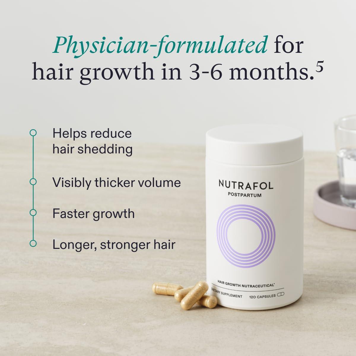 Nutrafol Nutrafol Postpartum Hair Growth Supplements and Hair Serum, Clinically Tested for Visible Thickness and Strength - 1 Month Supply, 1.7 Fl Oz Bottle
