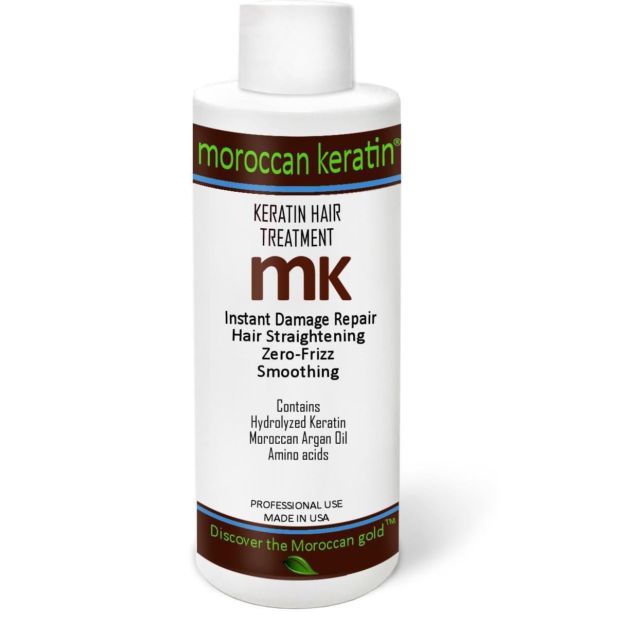 MOROCCAN KERATIN Moroccan Keratin Brazilian Keratin Hair Treatment blowout Straightening Product Professional Grade Natural Organic Looking Results at Home or Salon (4oz Keratin)