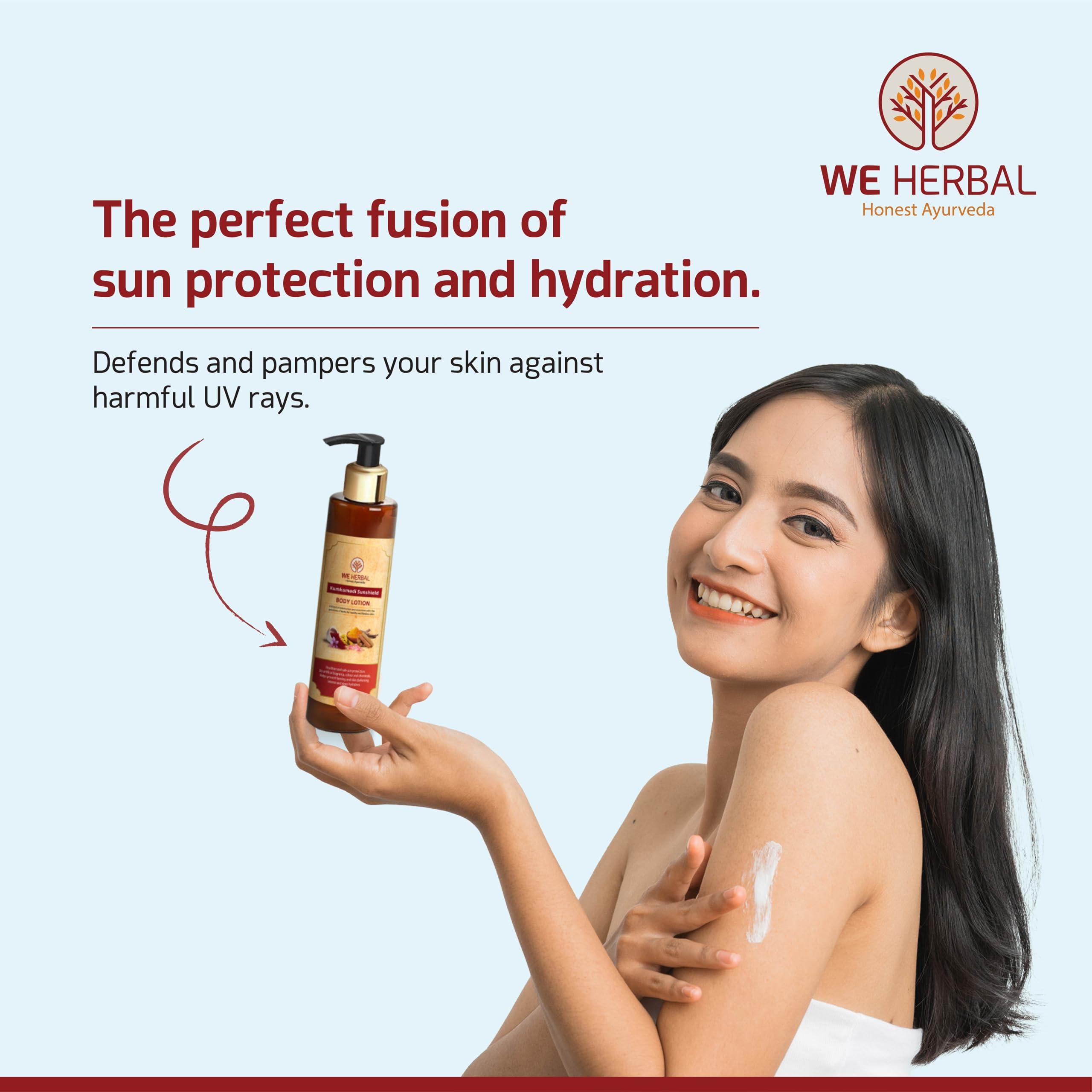 WE HERBAL Honest Ayurveda WE HERBAL Honest Ayurveda Kumkumadi Sunshield Body Lotion, 1 Fl Oz (Pack of 1)