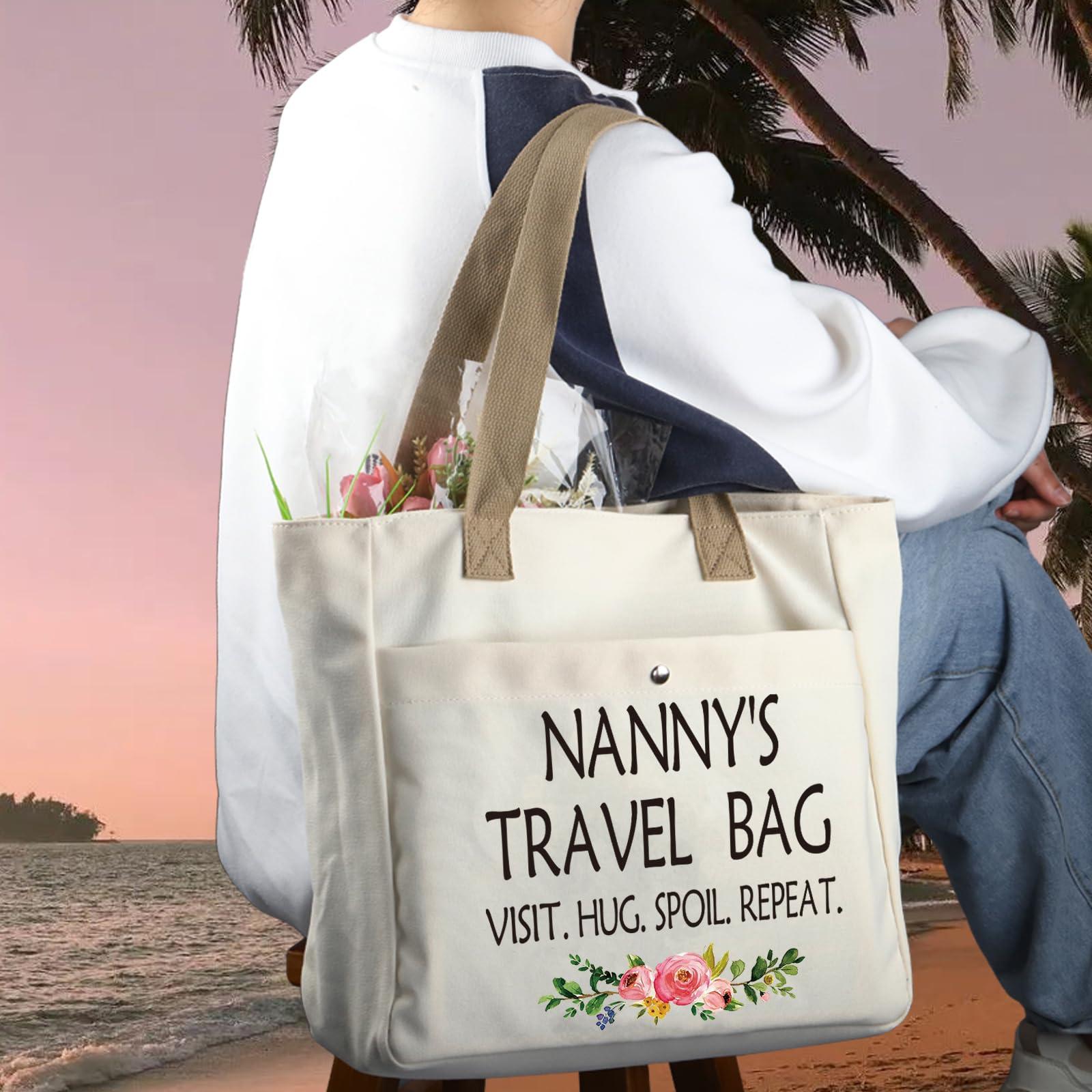 WCGXKO WCGXKO Nanny Tote Bag Nanny GIft Nanny Shopping Bag Travel Bag Grandma Gift Mothers Day GiftNANNY TB
