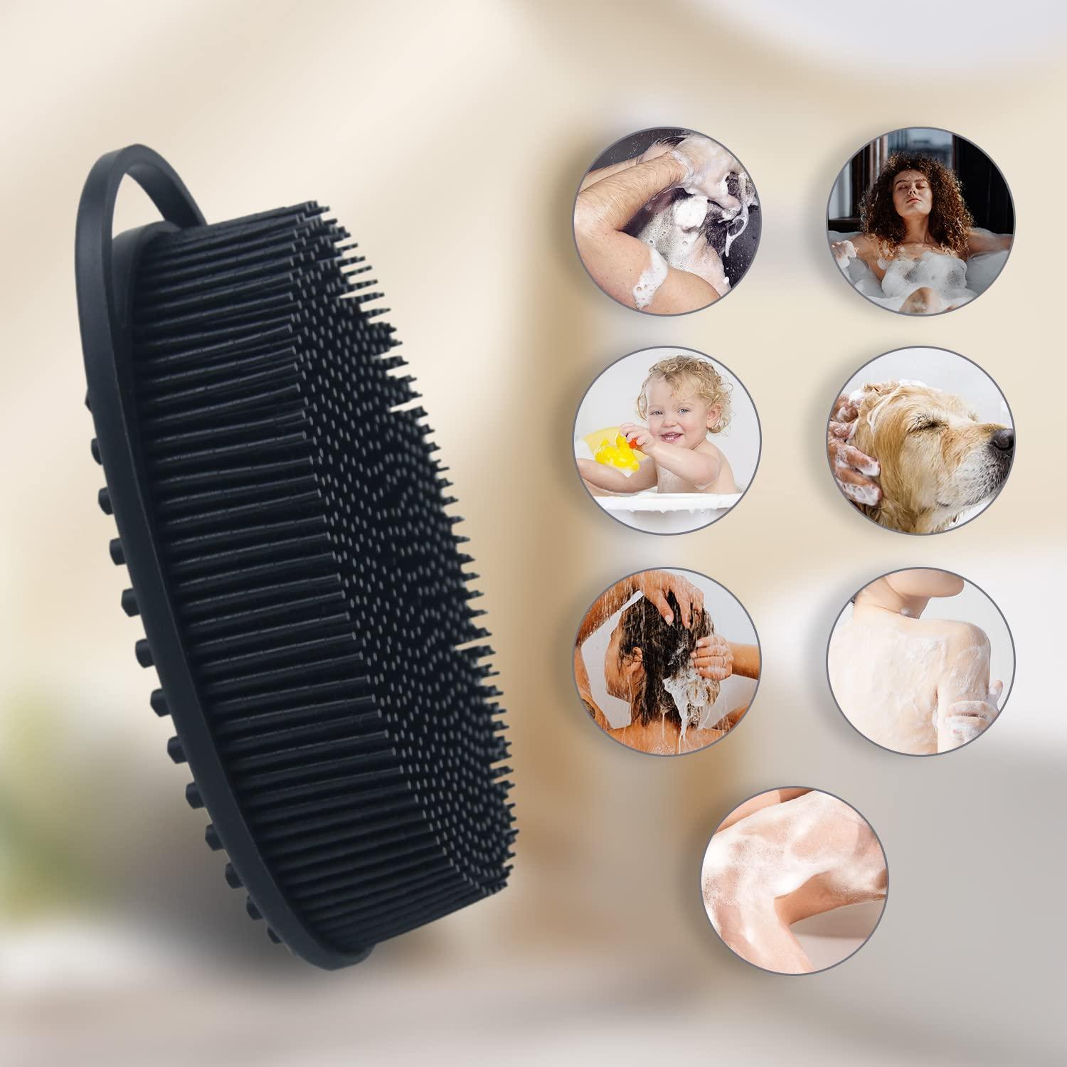 LEILA Silicone Body Scrubber, Silicone Loofah, Body Wash Scrubber, Body Scrub Brush, Body Scrubbers for Use in Shower, Silicone Loofah Body Scrubber, Exfoliating Body Scrubber Mens Women, Gifts for Men Dad