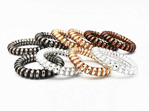 DYMSUP 10 PCS Spiral Hair Ties No Damage for Thick Hair, Hair Scrunchies for Women\'s Hair Ponytail Holders Plastic Hair Elastics Hair Bands Hair Coils