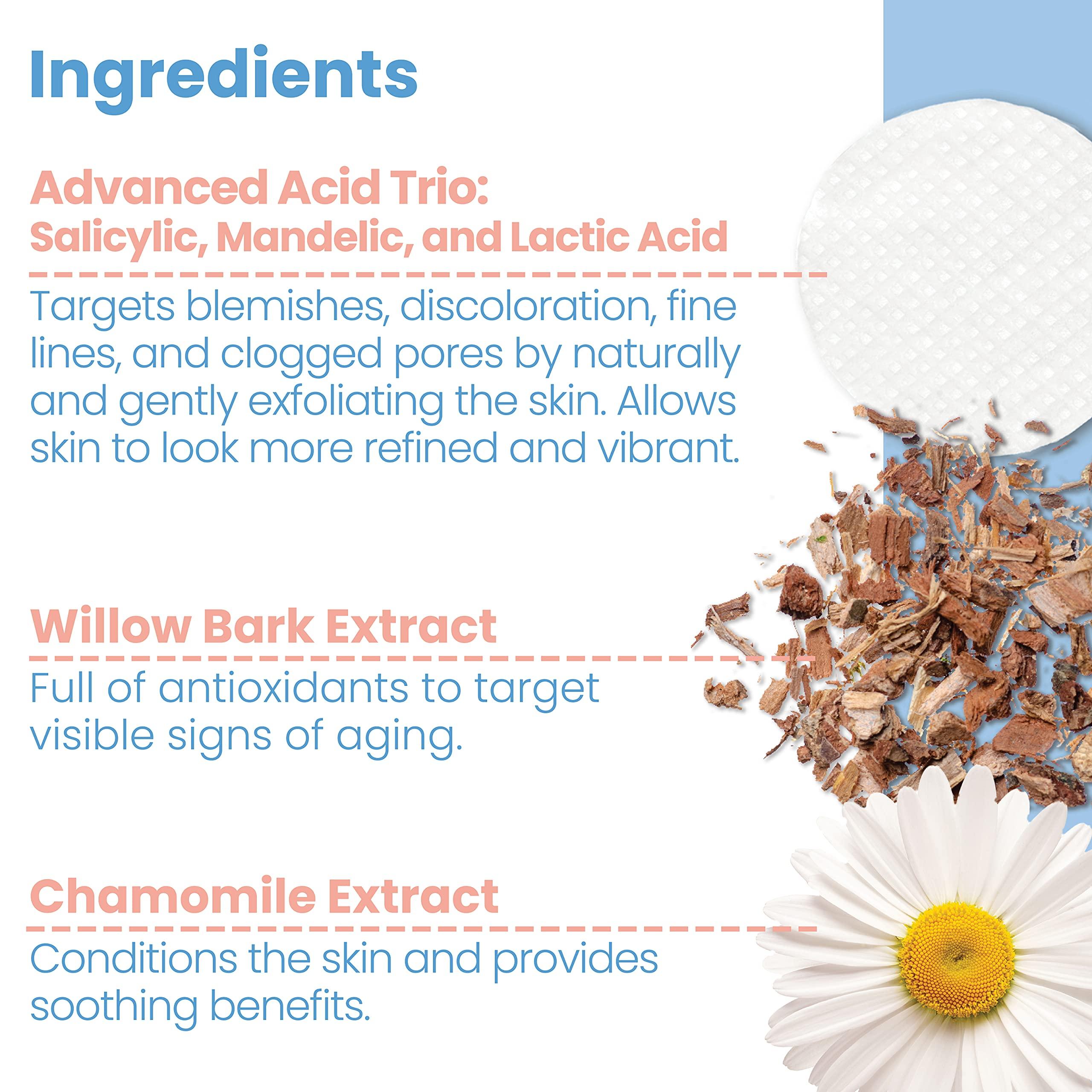 Pure Daily Care Pure Daily Care Lactic Acid Resurfacing Pads - Exfoliating Advanced Acid - Salicylic Lactic Mandelic Acid