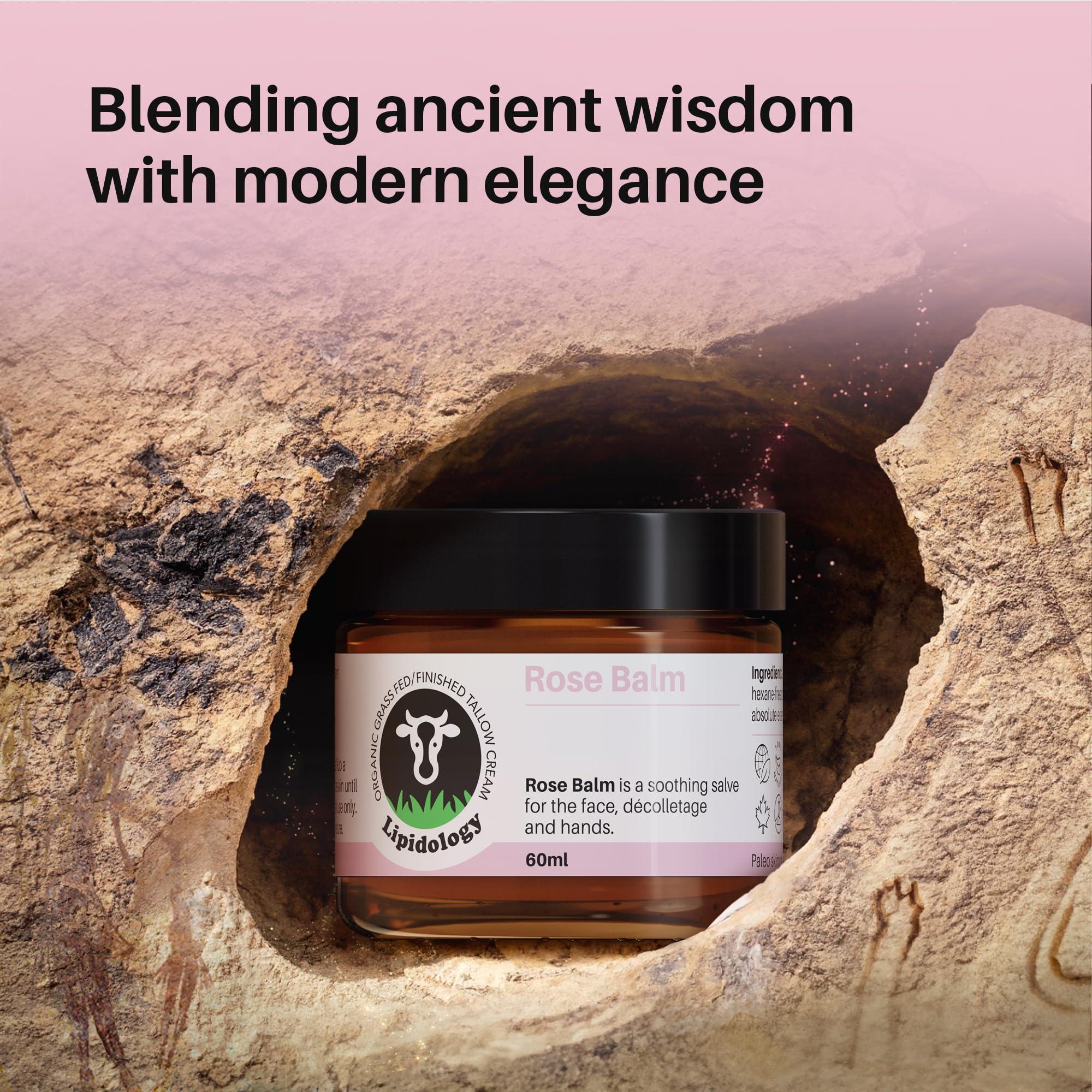 Lipidology Skincare Organic Rose Tallow Balm, 60 ml