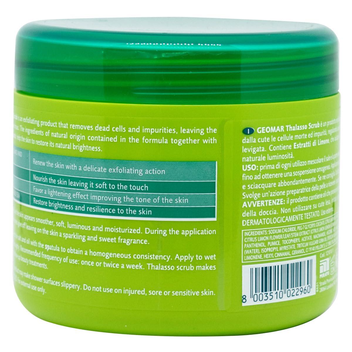 Geomar Geomar Lemon Scrub - Natural Lemon Exfoliator for Skin - Exfoliating Scrub with Lemon, Dead Sea Salt, Volcanic Sand and Nourishing Oils - 21 Ounces