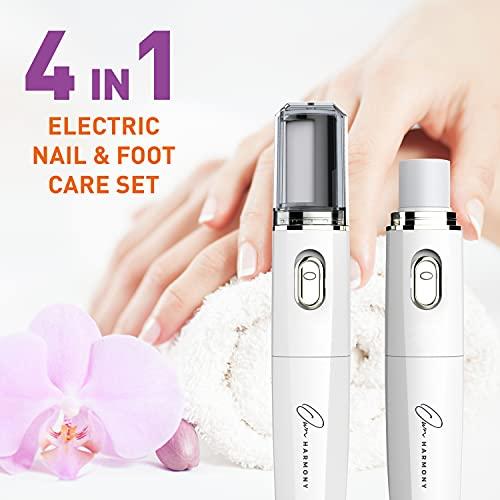 Own Harmony Own Harmony Electric Nail Buffer and Shine Kit for Natural Nails: Manicure Pedicure Tools with Callus Remover Foot Care, Best Electronic Mani Pedi Polisher Set to Buff, Polish, File Thick Toenails