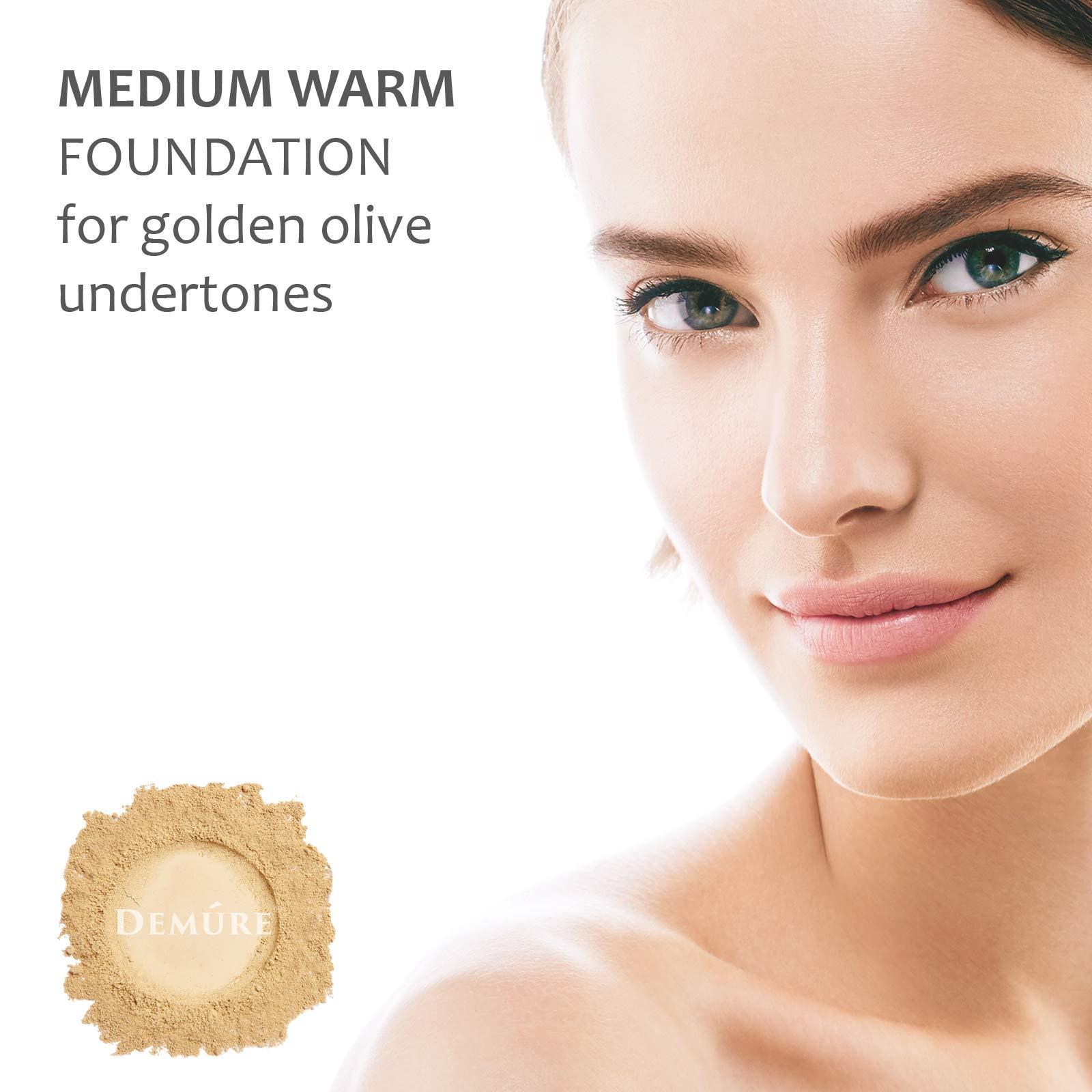 DEMRE Demure Mineral Make Up, Medium Warm Mineral Foundation Makeup, Concealer Makeup, Natural Makeup Made with Pure Crushed Minerals, Loose Face Powder.