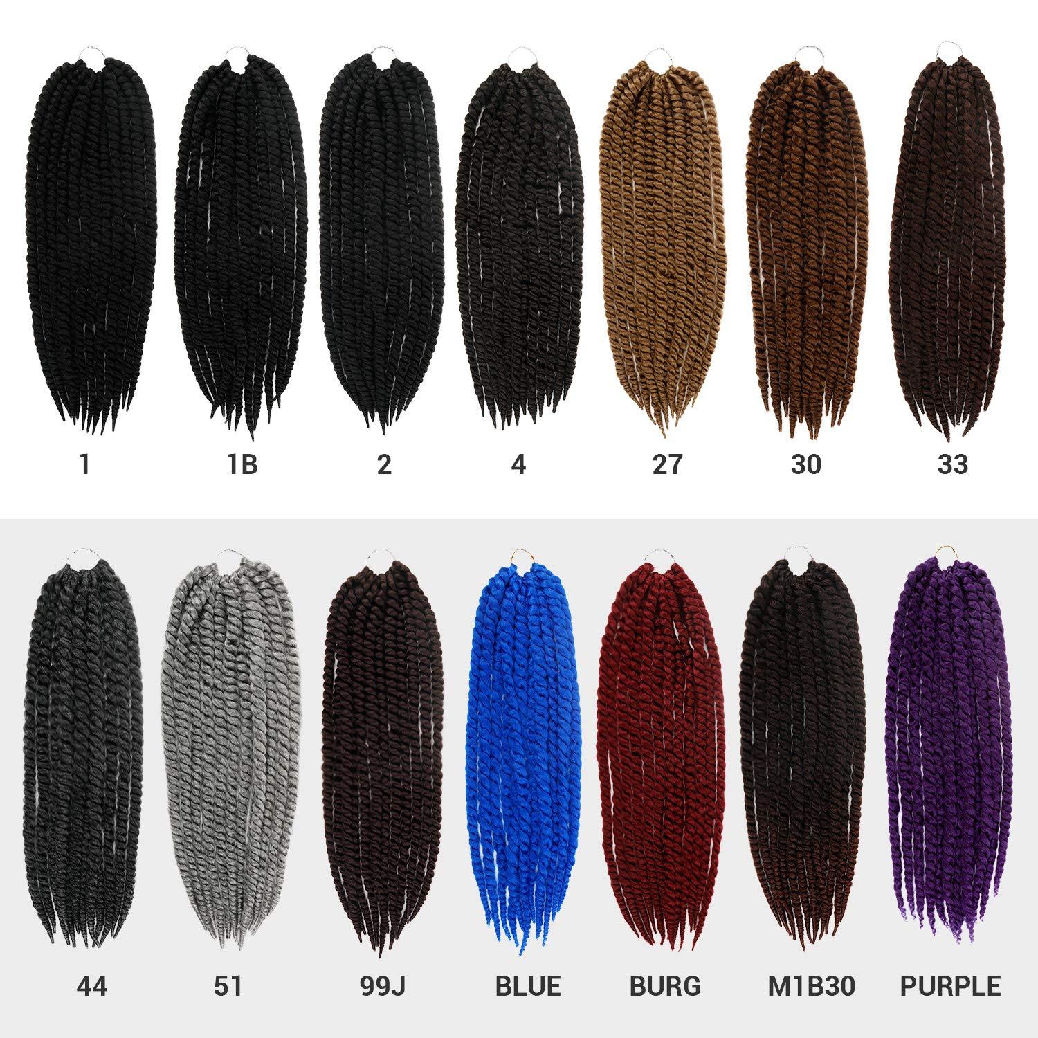 AU-THEN-TIC AU-THEN-TIC Jumbo Senegalese Twist Crochet Hair, 24 Inch, 6 Pack, Synthetic Extensions for Havana and Mambo Twist Styles, (BURG, Burgundy)