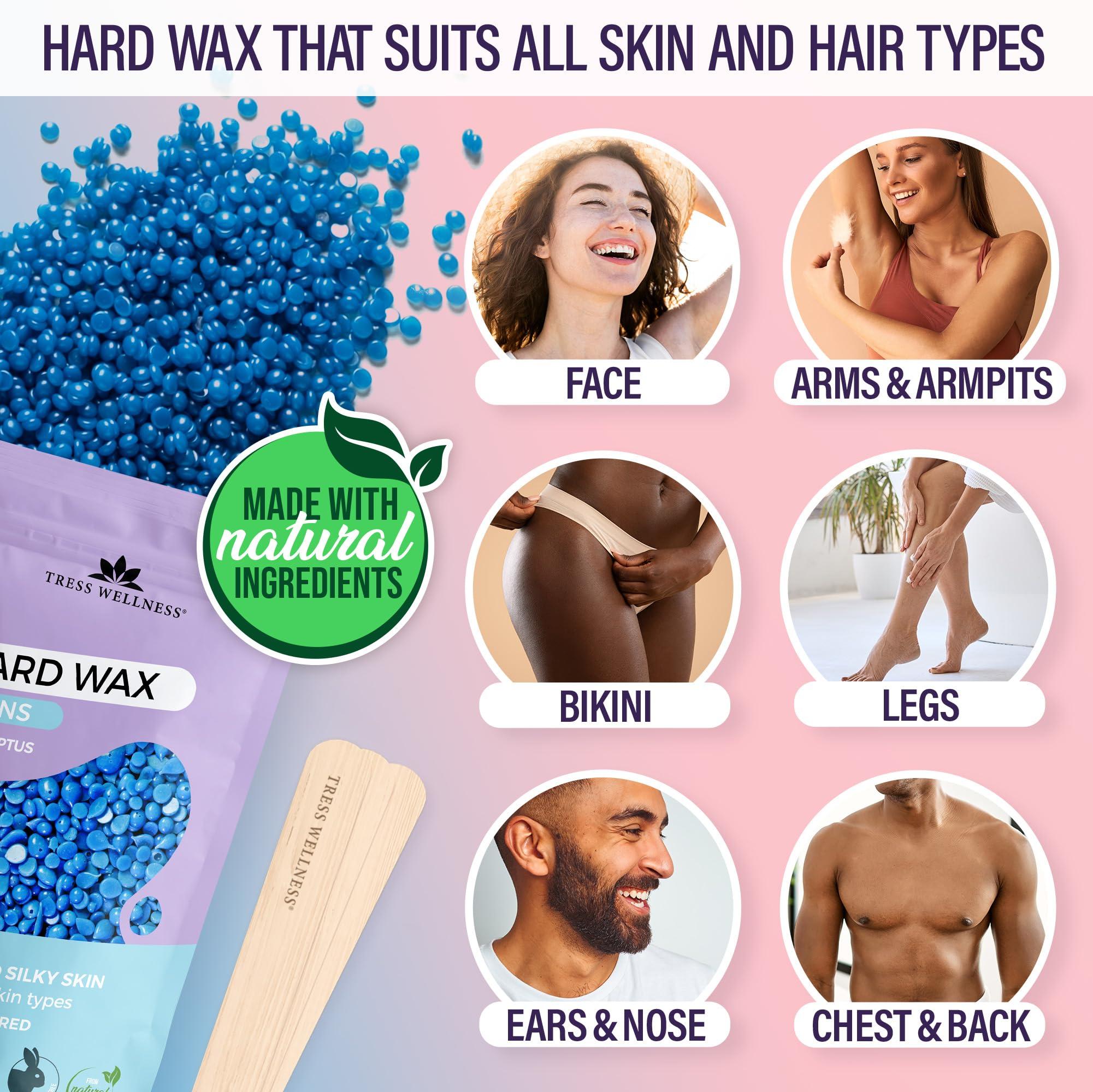 Tress Wellness Tress Wellness Waxing Kit for Brazilian Wax - Easy to Use - For Sensitive Skin - Digital Display, Pink to Teal