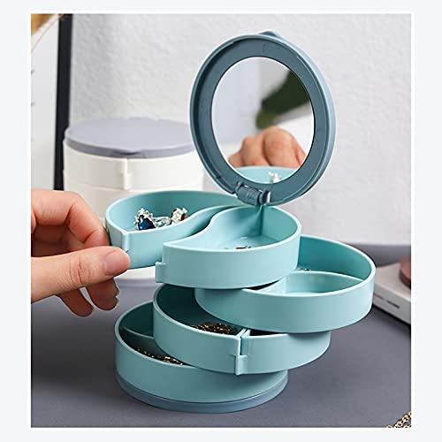 BinOxy BinOxy Makeup Organizer Dressing Table With Lid Jewelry Box Multi-layer Rotating Desktop Storage Box With Mirror Cosmetic Storage Box Makeup Storage Shelf