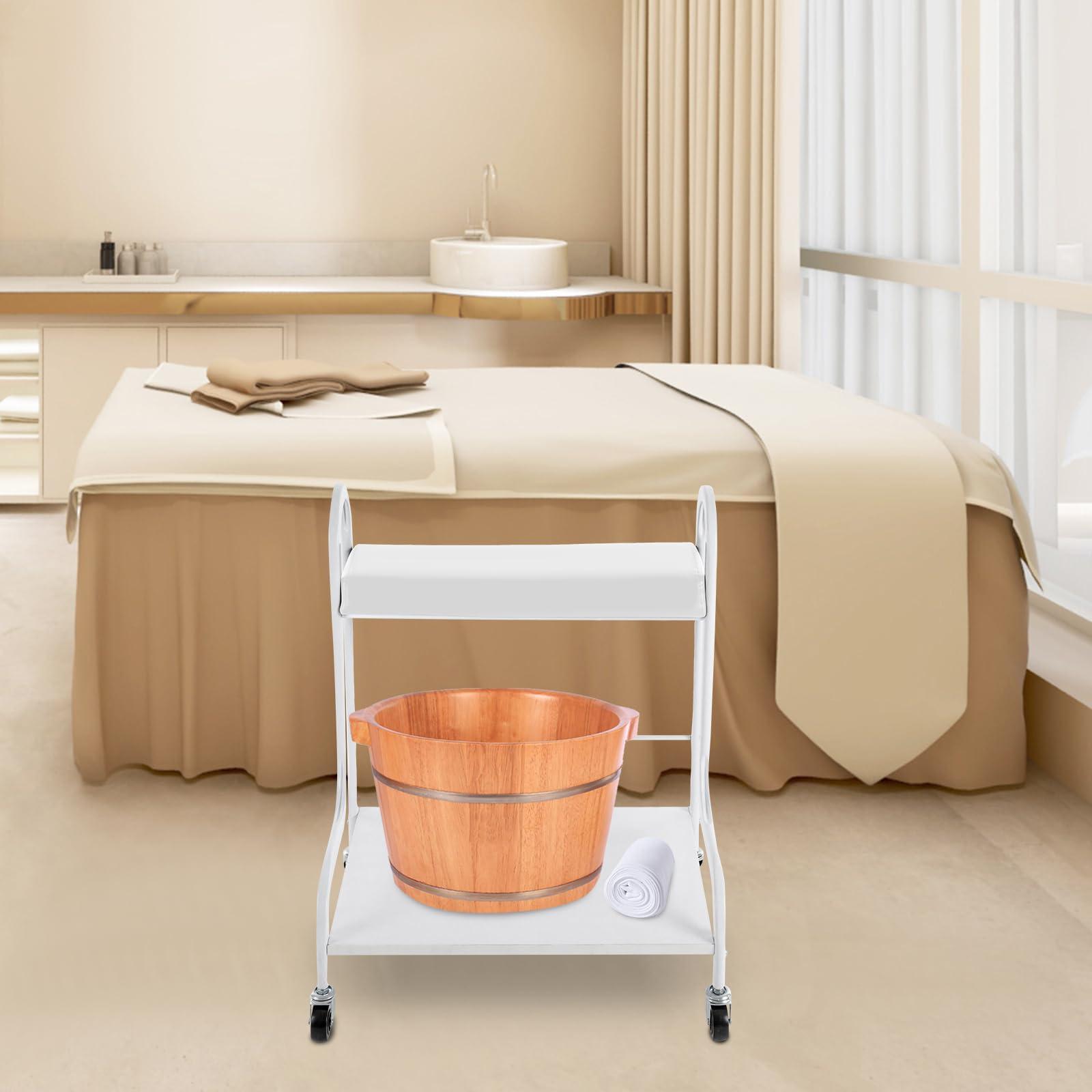 GXFCHYL GXFCHYL Pedicure Foot Rest Cart Pedicure Stool Beauty Salon Nail Or Foot Bath Spa Portable Esthetician Trolley Pedicure Manicure Footrest Portable Pedicure Station Pedicure Chair (White)