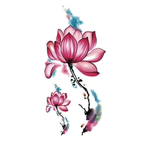 TAFLY TAFLY Lotus Flower Temporary Tattoos Body and Fashionable Temporary Tattoos Sticker for Women 5 Sheets