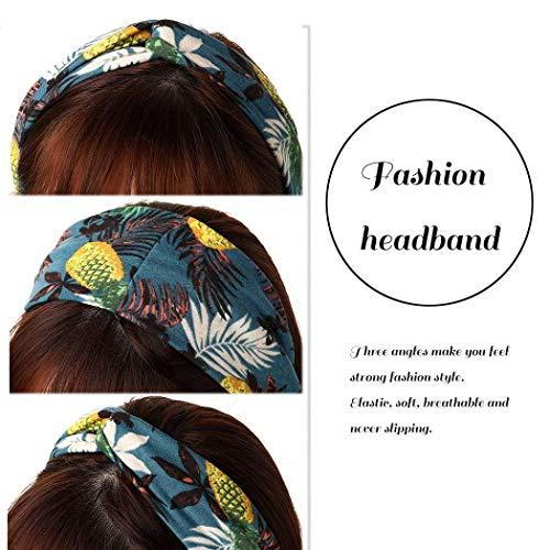 Catery Catery Boho Headbands Criss Cross Headband Headpiece Bohemia Floal Twist Head Wrap Hair Band Vintage Stylish Elastic Turban Fabric Hairbands Fashion Hair Accessories for Women(Pack of 3) (Fashion)