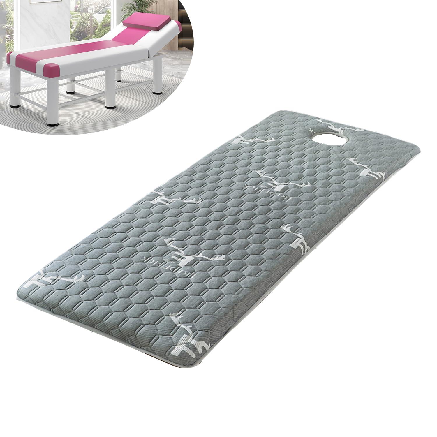 CRLED CRLED Non-Slip Memory Foam Mattress Topper for Massage Table,3/4/5/6cm Thick Spa Bed Massage Pad,Square/Round/Trapezoidal Head Lash Bed Cushion,with Elastic Bands&Breathe Hole,3cm/1.2in,S 70x185cm