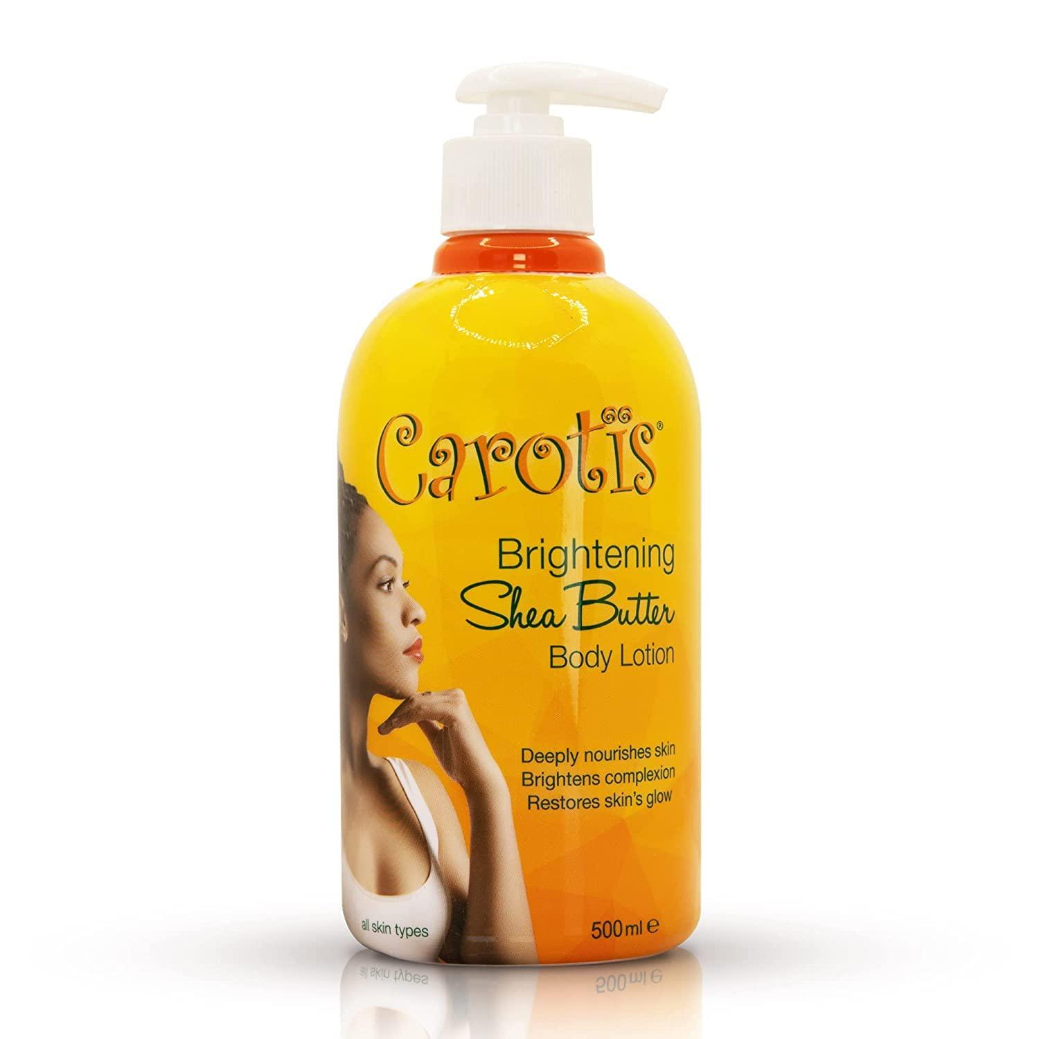 CAROTÏS CAROTS, Skin Brightening Body Lotion 17.6 fl oz / 500ml Helps to Remove Dark Spots, with Shea Butter, Arbutin Complex and Vitamin A