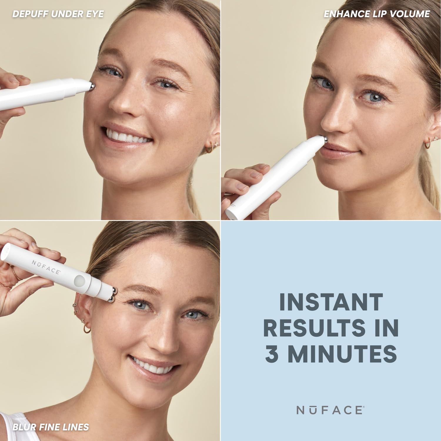 NuFACE NuFACE FIX Line Smoothing Starter Kit - FDA Cleared Microcurrent Device + Serum Activator for On-The-Go Treatment of Forehead Lines, Crow\'s Feet, Under Eyes, Smile & Fuller-Looking Lips