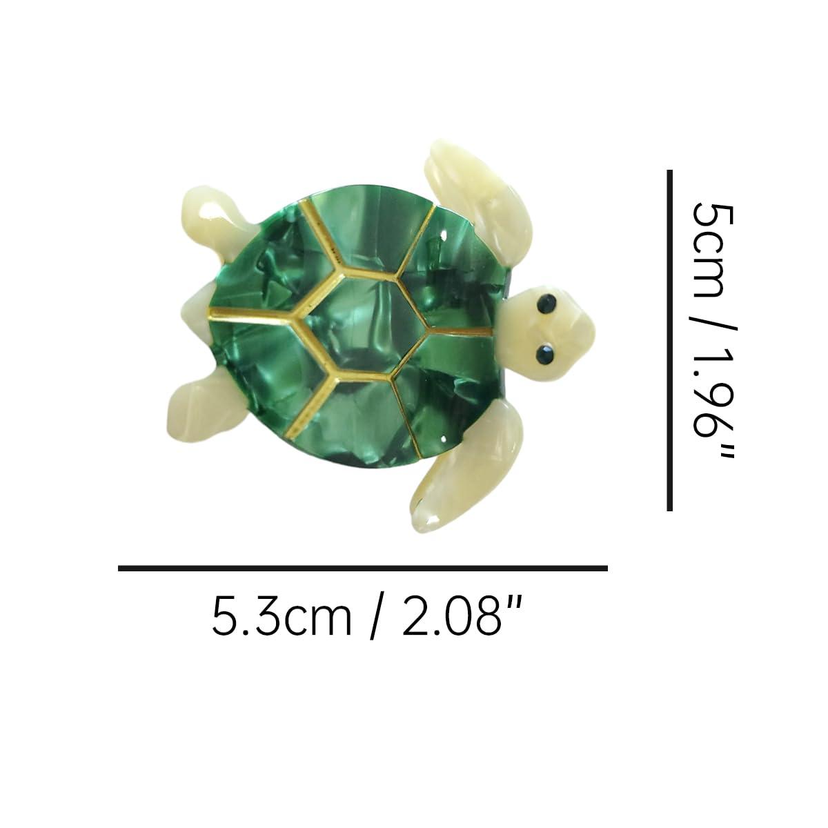 OMG Decor Mini Green Turtle Claw Clip,Acetate Hair Clip,Small Hair Clips for Women
