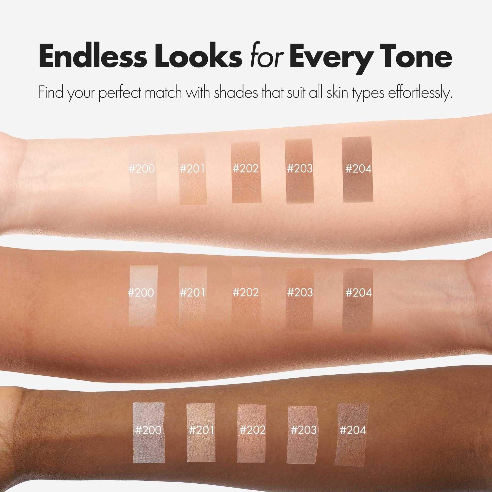 ELROEL BLANC Cover Cream Stick V - Korean Color-Changing Foundation with Detachable Brush - Full to Medium Coverage Base Makeup (203 Medium, 0.45 oz)