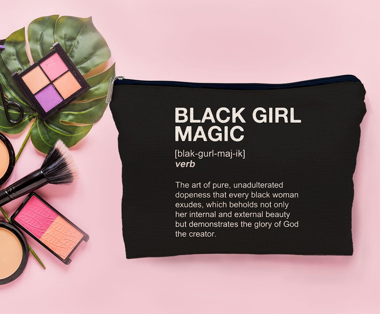 Lacosu Lacosu Black Girl Magic Makeup Bag, Black Girl Magic Gifts, Gifts for Black Woman Girl, African American Gifts, Black Girl Stuff, Small Cosmetic Bag for Purse