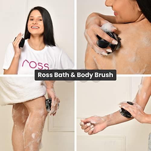 Ross Ross Bath & Shower Massager Body Brush with Soft Silicone Bristles (Black)