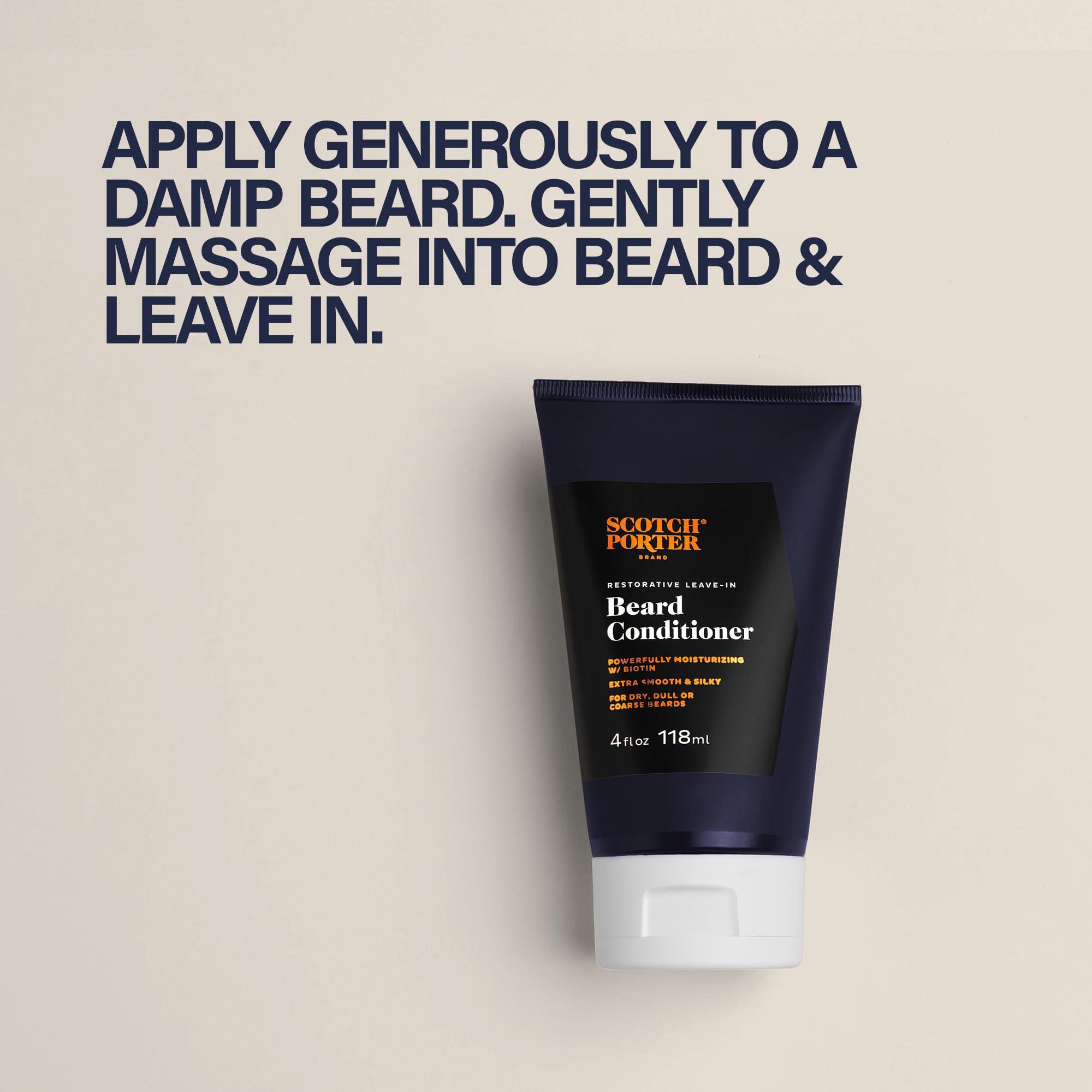 Scotch Porter Scotch Porter Restorative Leave-In Beard Conditioner Deep Conditioning Softener with Lightweight Feel, Reduces Frizz & Provides Long-lasting Hydration & Shine to Dull, Dry, Coarse Beards 4 oz.