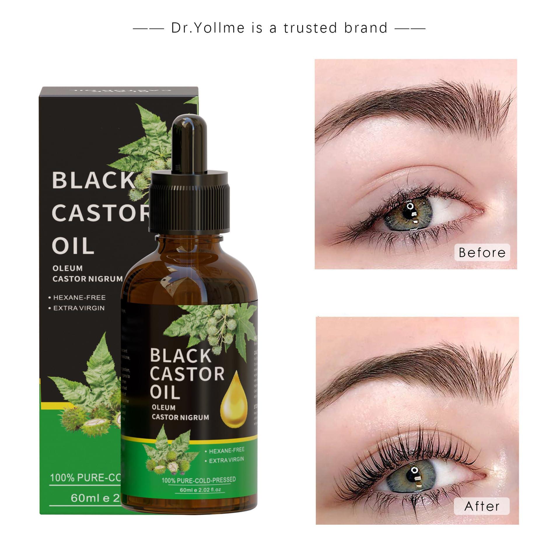 Generic Black Castor Oil, 100% Pure Cold Pressed, Hair growth, Full Eyelashes & Eyebrows, Moisturize skin, Rich in Vitamins and Fatty Acids Oil, 2Fl Oz, 60ml