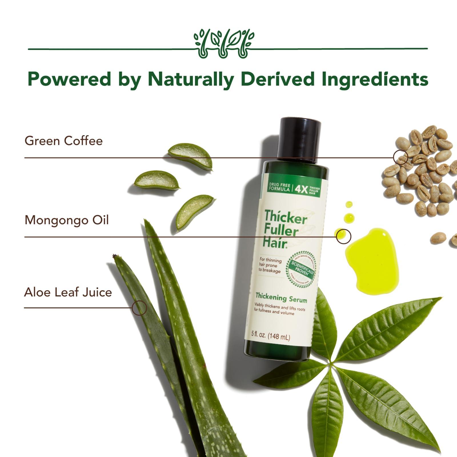 Thicker Fuller Hair Thicker Fuller Hair Set - Cleansing Shampoo - Root Boosting Leave-In Treatment - Hair Thickening Serum - Clarifying, Cleaning Formula - Natural Volume Booster - Fights Breakage - 3 pc