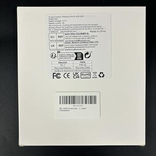 Jadazror 30X Magnifying Mirror with Lights, Large 6\'\' Makeup Magnifying Mirror, Lighted 30x Magnification High Magnifying Mirror, 30x Travel Magnifying Mirror with LED Lights, 3 Suction Cups & Adjustable Stand