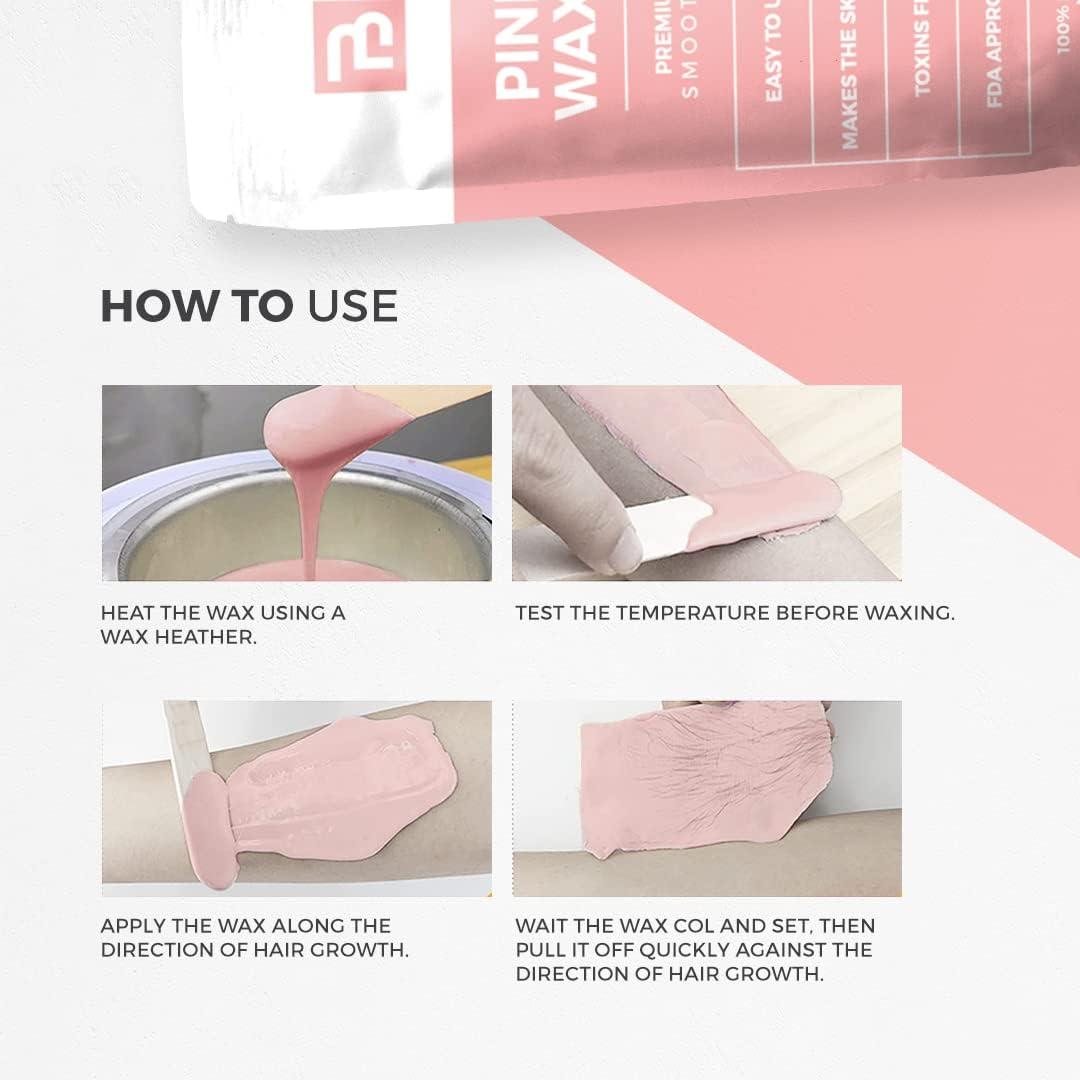 PINE BEAUTY CO 2.2 Lbs Hard Wax Beads - Big Bag Wax Beans, Complete Kit for Painless Hair Removal 10 Extra Waxing Spatula Applicator for Bikini Area, Face, Legs, Eyebrow, Body Pearl Wax Warmer and Brazilian Wax