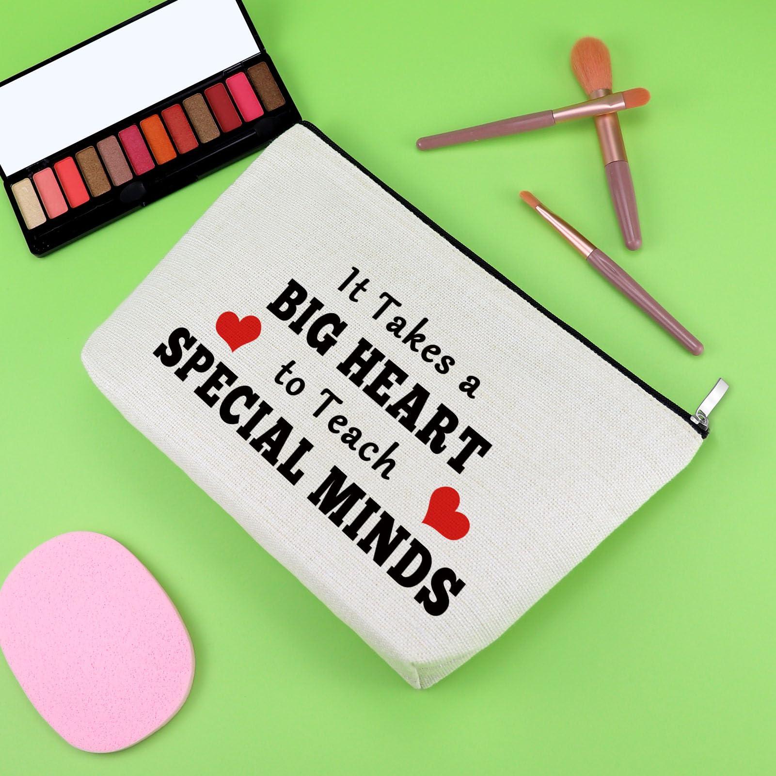 Gevody Gevody Special Ed Teacher Appreciation Gifts Special Education Cosmetic Bag Thank You Gifts for Asl Disabler Sped Autism Teacher Coworker Makeup Bag Teaching Cosmetic Pouch Christmas Birthday Present