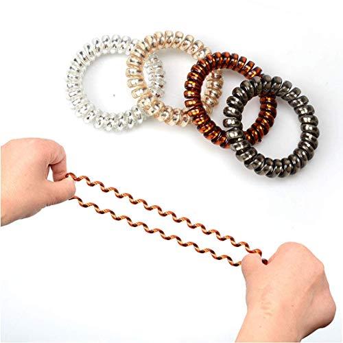 DYMSUP 10 PCS Spiral Hair Ties No Damage for Thick Hair, Hair Scrunchies for Women\'s Hair Ponytail Holders Plastic Hair Elastics Hair Bands Hair Coils