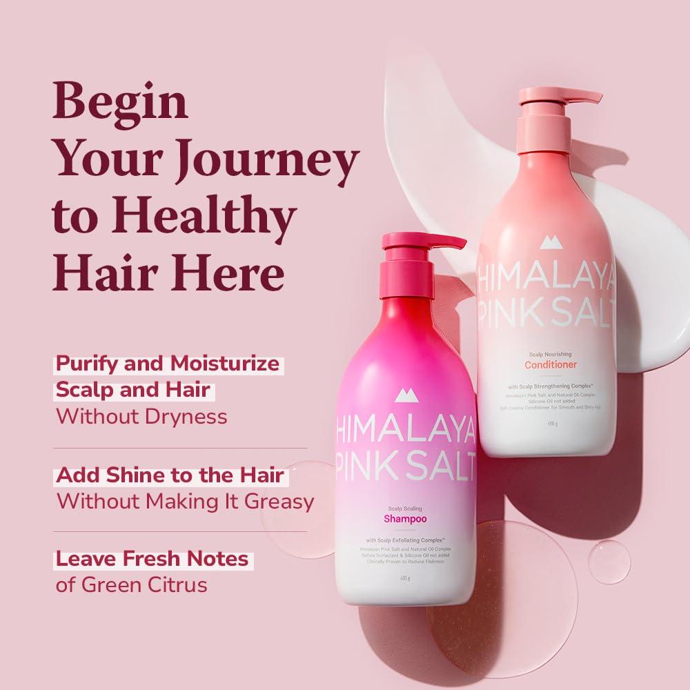 HIMALAYA PINKSALT HIMALAYA PINKSALT Shampoo and Conditioner Set - Clarifying and Nourishing Hair Care Set for Itchy Scalp and Dry Hair - Apple Cider Vinegar, Natural Oil, Silicone-Free, Sulfate Free (21.1 oz x2)